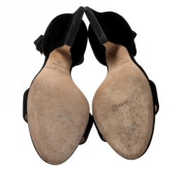 مملوكة مسبقًا Jimmy Choo Black Suede Edina Ankle Strap Sandals Size 38