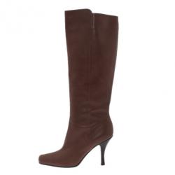 مملوكة مسبقًا Jimmy Choo Brown Leather Kirby Knee Boots Size 36.5