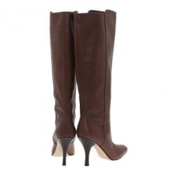 مملوكة مسبقًا Jimmy Choo Brown Leather Kirby Knee Boots Size 36.5