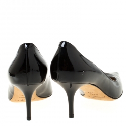 Pre Owned Jimmy Choo Black Patent Leather Romy 60 Pointed Toe Pumps Size 37.5