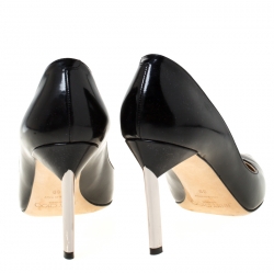 مملوكة مسبقًا Jimmy Choo Black Leather Tish Pointed Toe Pumps Size 39