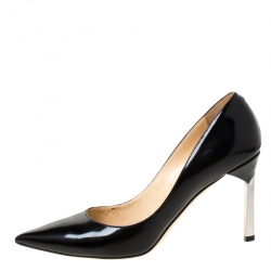 مملوكة مسبقًا Jimmy Choo Black Leather Tish Pointed Toe Pumps Size 39
