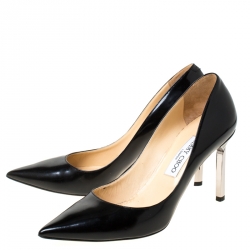 مملوكة مسبقًا Jimmy Choo Black Leather Tish Pointed Toe Pumps Size 39