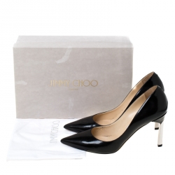 مملوكة مسبقًا Jimmy Choo Black Leather Tish Pointed Toe Pumps Size 39