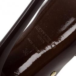 Pre Owned Jimmy Choo Brown Leather And Suede 'Halley' Platform Sandals Size 36