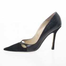 مملوكة مسبقًا Jimmy Choo Black Suede & Leather Pointed Toe Pumps Size 39