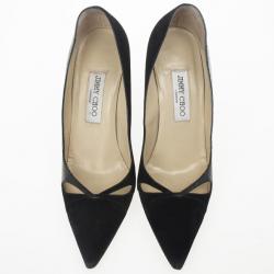 مملوكة مسبقًا Jimmy Choo Black Suede & Leather Pointed Toe Pumps Size 39