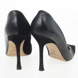 مملوكة مسبقًا Jimmy Choo Black Suede & Leather Pointed Toe Pumps Size 39