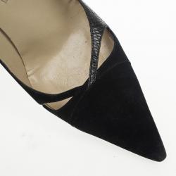 مملوكة مسبقًا Jimmy Choo Black Suede & Leather Pointed Toe Pumps Size 39