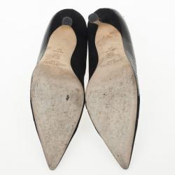 مملوكة مسبقًا Jimmy Choo Black Suede & Leather Pointed Toe Pumps Size 39