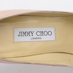 مملوكة مسبقًا Jimmy Choo Gold Agnes Mirror Leather Pointed Toe Pumps Size 37