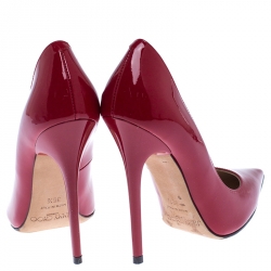 مملوكة مسبقًا Jimmy Choo Red Patent Leather Anouk Pointed Toe Pumps Size 35.5