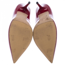 مملوكة مسبقًا Jimmy Choo Red Patent Leather Anouk Pointed Toe Pumps Size 35.5