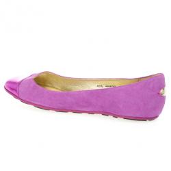 Pre Owned Jimmy Choo Purple Suede And Leather Cap Toe 'Whirl' Ballet Flats Size 40.5 