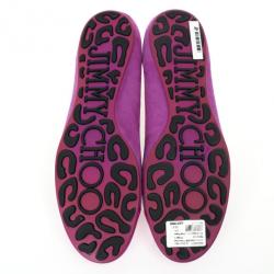 Pre Owned Jimmy Choo Purple Suede And Leather Cap Toe 'Whirl' Ballet Flats Size 40.5 