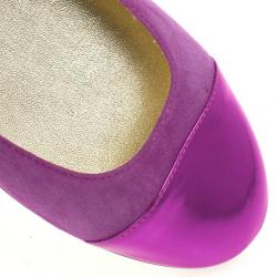 Pre Owned Jimmy Choo Purple Suede And Leather Cap Toe 'Whirl' Ballet Flats Size 40.5 