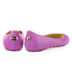 Pre Owned Jimmy Choo Purple Suede And Leather Cap Toe 'Whirl' Ballet Flats Size 40.5 