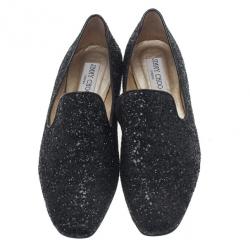 مملوكة مسبقًا حذاء سليبر جيمي تشو كوراس جليتر ويل سموكنج أسود مقاس 38