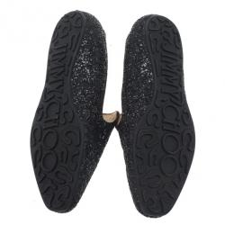 مملوكة مسبقًا حذاء سليبر جيمي تشو كوراس جليتر ويل سموكنج أسود مقاس 38