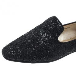 مملوكة مسبقًا حذاء سليبر جيمي تشو كوراس جليتر ويل سموكنج أسود مقاس 38