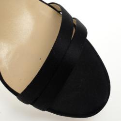 Pre Owned Jimmy Choo Black Satin Slingback Jag Sandals Size 41