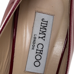 Jimmy Choo Pink Patent Leather Crown Peep Toe Platform Pumps Size 40 