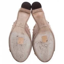 Pre Owned Jimmy Choo Beige Suede Leather Myla 65 Mules Size 40