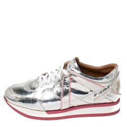 Pre Owned Jimmy Choo Metallic Gold Foil Leather London Sneakers Size 40