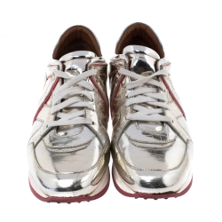 Pre Owned Jimmy Choo Metallic Gold Foil Leather London Sneakers Size 40