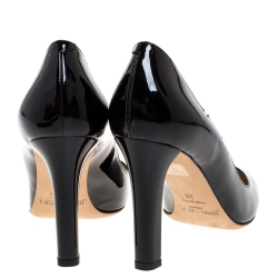 Pre Owned Jimmy Choo Black Patent Leather Georgia Round Toe Pumps Size 39