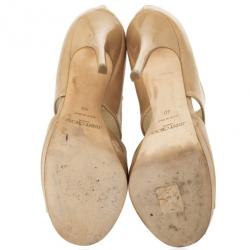 Pre Owned Jimmy Choo Nude Patent Leather ‘Private’ Sandals Size 40