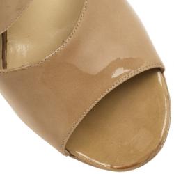 Pre Owned Jimmy Choo Nude Patent Leather ‘Private’ Sandals Size 40