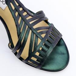 مملوكة مسبقًا Jimmy Choo Metallic Cutout Strappy Sandals Size 40.5