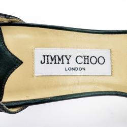 مملوكة مسبقًا Jimmy Choo Metallic Cutout Strappy Sandals Size 40.5