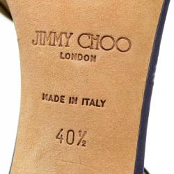 مملوك ة مسبقًا Jimmy Choo Metallic Cutout Strappy Sandals Size 40.5