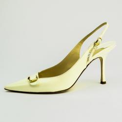 Pre Owned Jimmy Choo White Pointed Toe Slingback Sandals Size 40