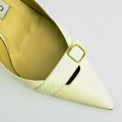 Pre Owned Jimmy Choo White Pointed Toe Slingback Sandals Size 40