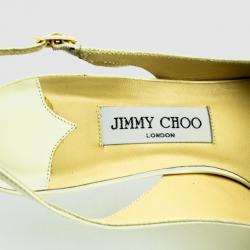Pre Owned Jimmy Choo White Pointed Toe Slingback Sandals Size 40