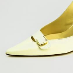 Pre Owned Jimmy Choo White Pointed Toe Slingback Sandals Size 40