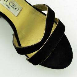 Pre Owned Jimmy Choo Black Suede Corliss Platform Sandals Size 38 