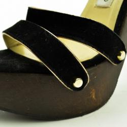 Pre Owned Jimmy Choo Black Suede Corliss Platform Sandals Size 38 