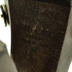 Pre Owned Jimmy Choo Black Suede Corliss Platform Sandals Size 38 