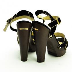 Pre Owned Jimmy Choo Black Suede Corliss Platform Sandals Size 38 