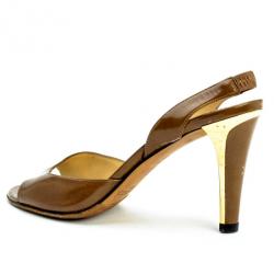مملوكة مسبقًا Jimmy Choo Brown Leather Open Toe Slingback Sandals Size 37