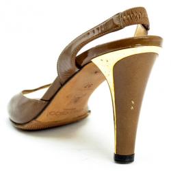 مملوكة مسبقًا Jimmy Choo Brown Leather Open Toe Slingback Sandals Size 37