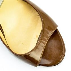 مملوكة مسبقًا Jimmy Choo Brown Leather Open Toe Slingback Sandals Size 37