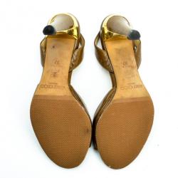 مملوكة مسبقًا Jimmy Choo Brown Leather Open Toe Slingback Sandals Size 37
