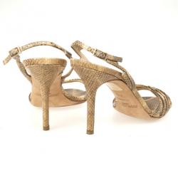 Pre Owned Jimmy Choo Snakeskin Slingback Sandals Size 39.5