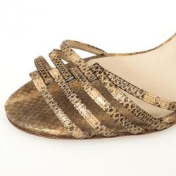 Pre Owned Jimmy Choo Snakeskin Slingback Sandals Size 39.5