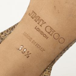 Pre Owned Jimmy Choo Snakeskin Slingback Sandals Size 39.5